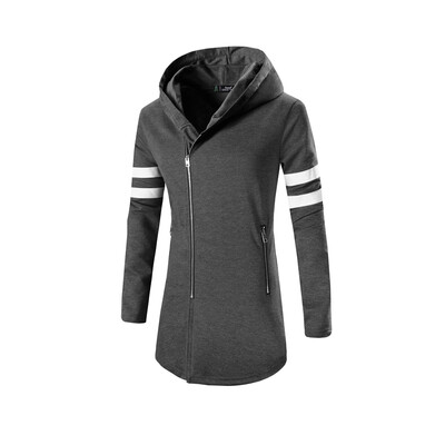 

Men Cotton Casual Oblique Zipper Hoodie Coat