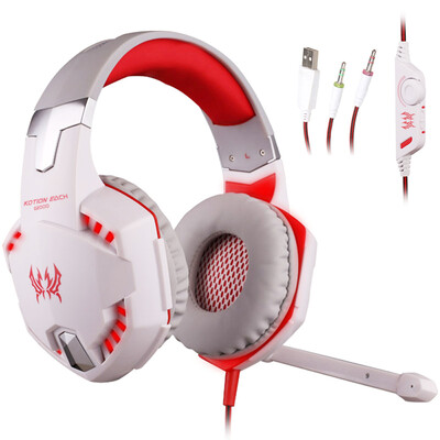 

KOTION EACH G2000 компьютерная игра гарнитура бас микрофон микрофон микрофон ноутбук настольная гарнитура белый красный