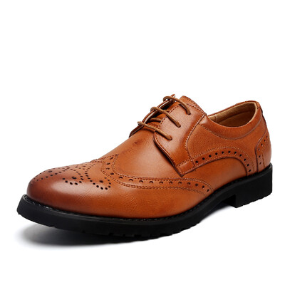 

COSO Bullock Men &39s Shoes British casual shoes men carved business casual shoes C1652 brown 39 yards