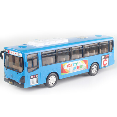 

Lefei Lefei public bus bus school bus 8915 with light and music voice station will tell the story Inertial car color random