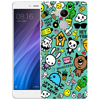 

YOMO millet red rice 4 mobile phone case protective cover red rice 4 high with version of the phone shell embossed texture hard shell series monster graffiti