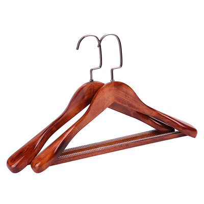 

Vintage color flat hook square rod ladies plus shoulder suit solid wood hangers 4 sticks 97178