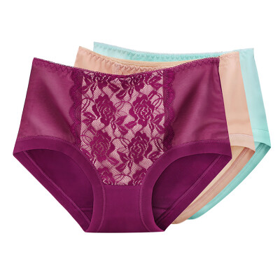 

Jingdong supermarket] the United States and Ya Ting [3] ladies underwear lace waist cotton crotch underwear female autumn and winter paragraph color + pink + light purple  code