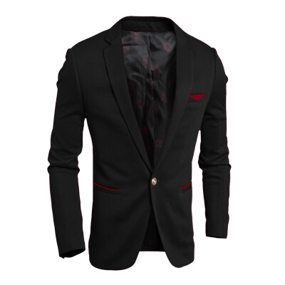 

Men Leisure Button Suit Jakcet Coat