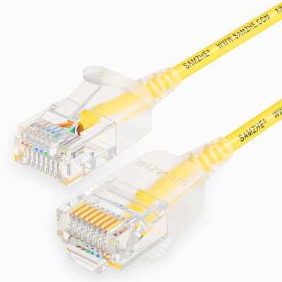 

Shanze SAMZHE SZW-2080 super six types of thin diameter CAT6A high-purity oxygen-free copper jumper 8-core twisted pair high-speed ultra-6 type RJ45 network cable 8 meters yellow