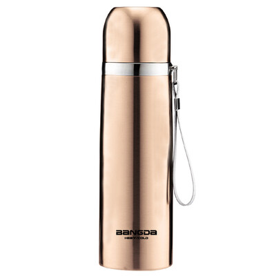 

Bangda stainless steel vacuum insulation outdoor travel belt with rope bullet water cup LKZ-C50 gold 500ml