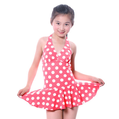 

Yi Zi students children girls girls and girls in the child Tong Si wave point skirt swimsuit foundation dots Ezi1071 18 years old