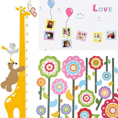 

Barley removable decorative wall stickers balloon sun flower height stickers giraffe 8242 7035 1028 three-piece