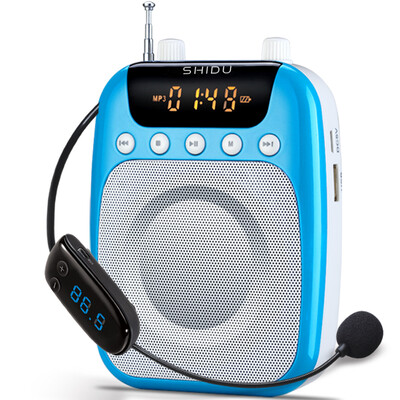 

10 degrees ShiDu SD-S318 portable digital loudspeaker small bee wireless megaphone intelligent voice prompts one-click recording sky blue