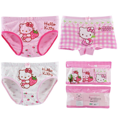 

Hello Kitty (HELLO KITTY) girls underwear children in the large children's cotton flat underwear baby triangle four corners shorts 3 loaded KTN067 160/80