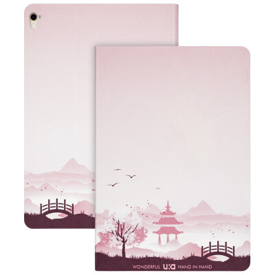 

You Plus iPad Pro 97 inch protective cover cartoon painted protective shell smart sleeping holster Maple raging