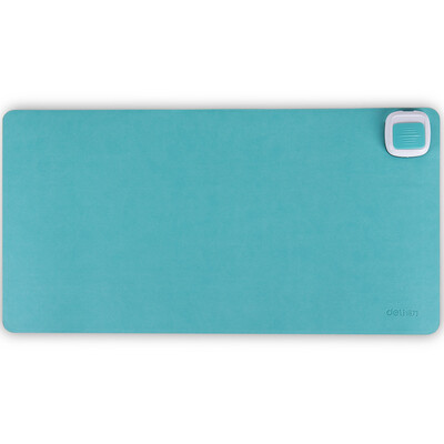

Effective deli 3689 desktop heating pad office skin leather mouse pad green PU leather with 3C power adapter lake blue