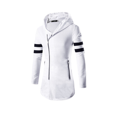 

Men Cotton Casual Oblique Zipper Hoodie Coat