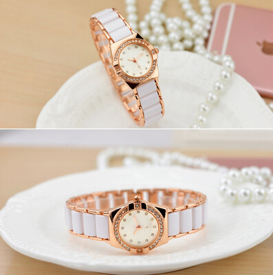 

18K Golden Plated Fashion Women Jewelry Watch Crystal Rhinestone Bracelet Date Analog Quartz Wrist Watch