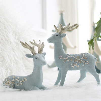 

Yonago home desktop decoration resin elk ornaments two-piece