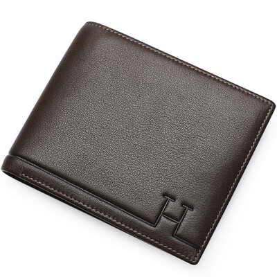 

Red Valley HONGU men wallet fashion leisure multi-card bit cowhide short wallet H10328102 deep coffee