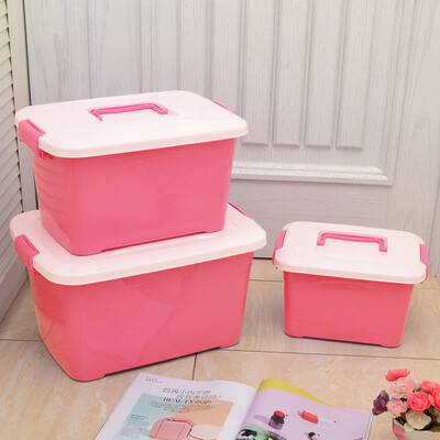 

Jingdong Supermarket] Baicao Park plastic portable storage box fresh box debris storage box finishing box 10L 4 loaded