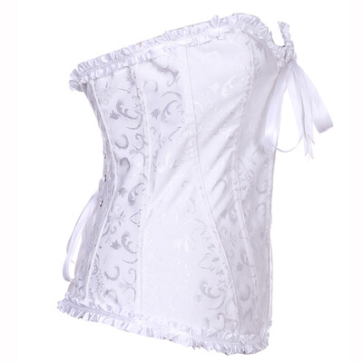 

Sexy Bone Corset Zipper Waist Trainer Strapless Buister Corselet Women lace Shapewear Underpants