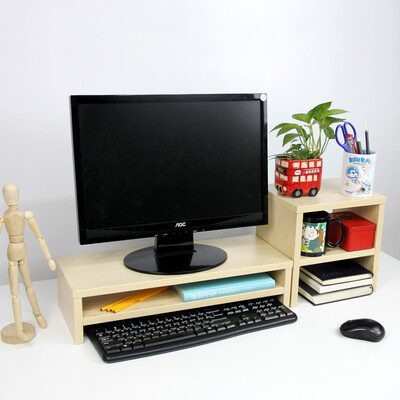 

Double computer monitor table computer bracket Germany Maple double layer locker computer monitor increased rack display bracket bracket screen bracket keyboard storage rack