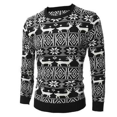

Mens Casual Long-sleeved Christmas Deer Pullover Sweater