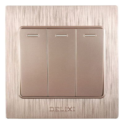 

Delixi (DELIXI) switch socket panel three open single pull drawing purple series