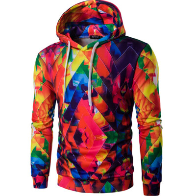 

Men Floral Printed Hoodies Sweatshirt Hooded