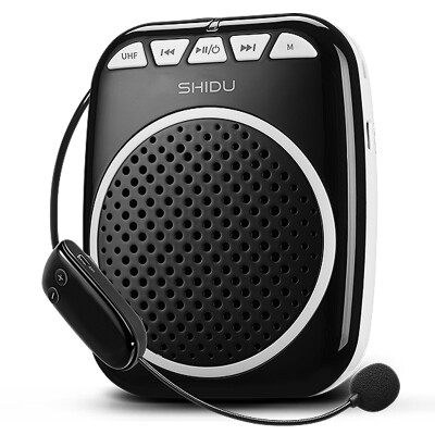 

Ten degrees ShiDu SD-S308 small bee loudspeaker teacher tour guide teaching dedicated waist hanging high-power lightweight portable card player loud speaker trumpet classic black