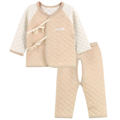 

Xin Song baby color cotton warm suit neonatal autumn and winter warm color cotton underwear shirt pants suit shallow card of its Lingge D159D73