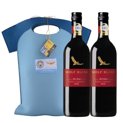 

Jingdong Supermarket] Jingdong overseas straight mining Australian imports Fu (WolfBlass) red card la la Cabernet Sauvignon red wine 2x750ml Manchester City boutique gift box version