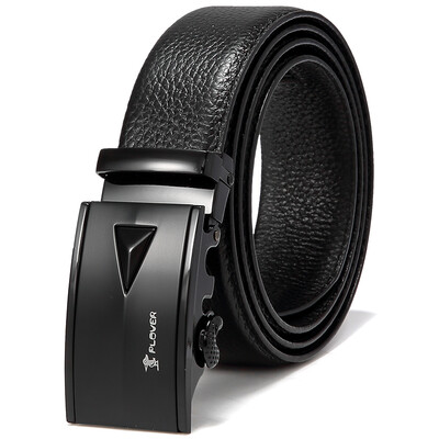 

PLOVER Men's Belt Men Business Casual Leather Leather Belt Automatic Belt P16203M018J Black