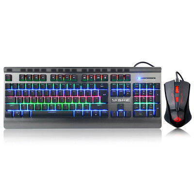 

YISHE) YS-MK270 mechanical feel acrylic crystal trim Marquee mixed game mouse and keyboard set