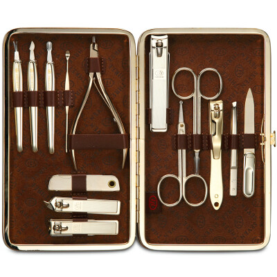 

【Jingdong Supermarket】 777 Nail Knife Set Nail Clamp Repair Capacity 14pcs Set TS-392KLG Brown