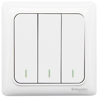 

Schneider Schneider switch socket switch panel three open dual control switch Rui Yi series of white