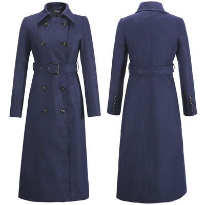 

New Fashion Women Double - breasted Coat Winter Laple Woolen Dress Coats