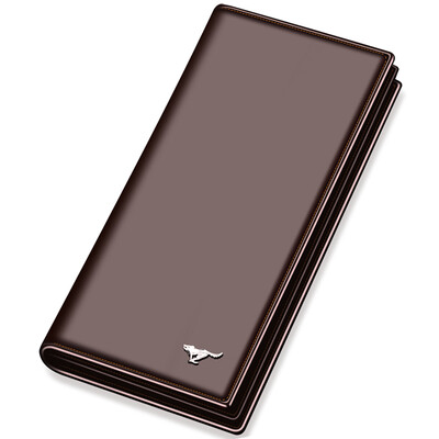 

Seven wolves men&39s wallet long section of the first layer of leather multi-functional wallet business casual two fold wallet 3A0813164-02 brown