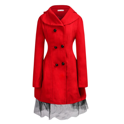 

CT&HF Winter Women Woolen Dress Coat Women Warm Outerwear Coat Dresses