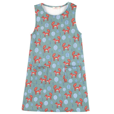 

Xin Song girl small fox warm velvet vest in the skirt in the big children autumn and winter warm sleeveless dress light blue H024A2 110/56