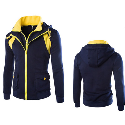 

New Arrival Winter Coats for Men Fashion Men Double Zipper Hoodie Jacket Coat