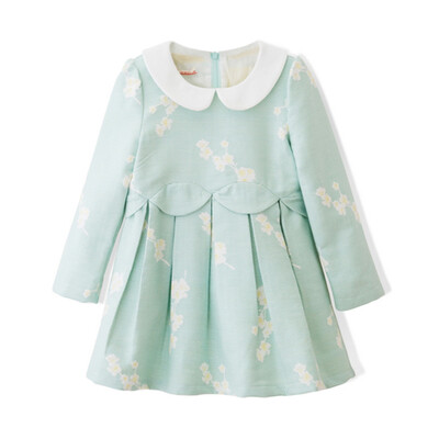 

Flossie Flordeer French children's clothing girl jacquard doll collar dress F6001 pink green 130