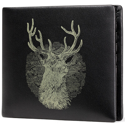 

ULIFE original men&39s wallet first layer of leather soft leather cross section of the personality leisure soft money money wallet package tide package deer totem Q101U
