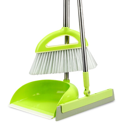 

【Jingdong Supermarket】 Happy Cat (KLM) broom stainless steel dustpan suit combination soft hair broom dustpan combination three-piece C3