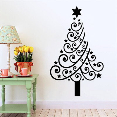 

MyMei Christmas Wall Stickers Home Decorations Christmas Present Vinyl Wall Decals For Bedroom Shop Window