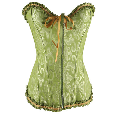 

Sexy Bone Corset Zipper Waist Trainer Strapless Buister Corselet Women lace Shapewear + Underpants