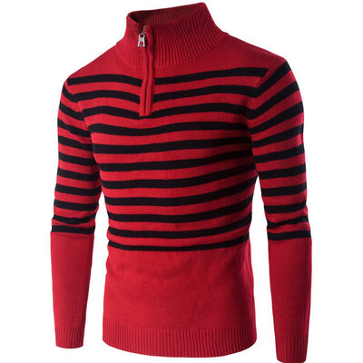 

Winter Men Sweater Striped Casual Pullover Sweaters