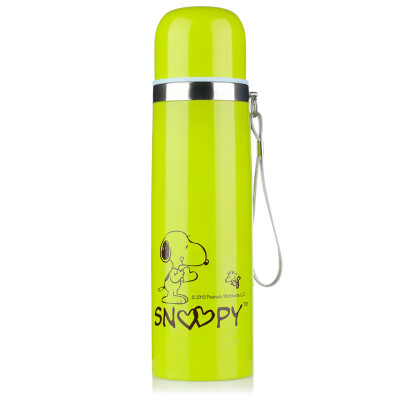 

Jingdong Supermarket] Snoopy (SNOOPY) bullet vacuum insulated cup portable male and female children's water cup 304 stainless steel pink 500ML