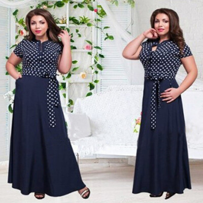 

в 2016 году летом женское платье с коротким рукавом "винтаж" POLKA DOT печать мяч платье в середине теленка женское платье