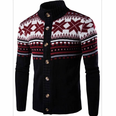 

Mens Casual Knitting Winter Warm Sweater Knit Cardigan Coat