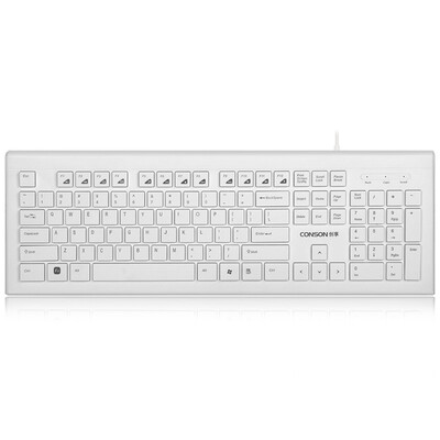 

Conson CK450 upgrade version of the multimedia cable keyboard laptop desktop computer TV universal white