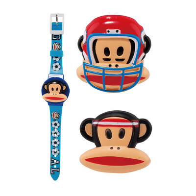 

Paul Frank children's electronic watch mouth monkey color colorful multi-color straps for men and women electronic toys 76803D blue