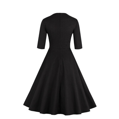 

2 Colors S-4XL Women Vintage Dress 2016 Autumn Fashion Solid Embroidery Ball Gown Dresses